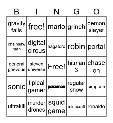 2025 fortnite collabs Bingo Card