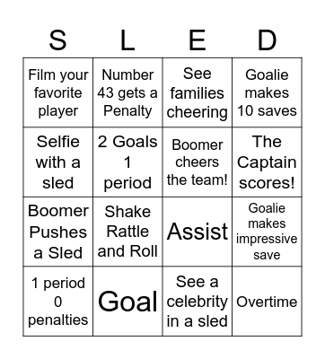 Cammer Cup Bingo Card