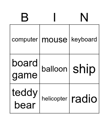 toys power up 1 Bingo Card