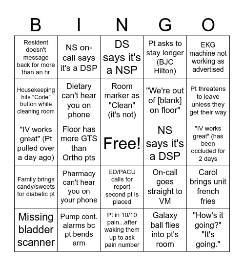 Weekend Edition Bingo Card