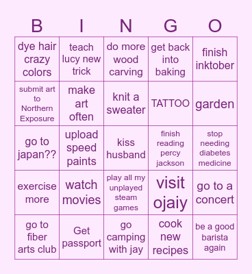 Ash 2025 Bingo Card
