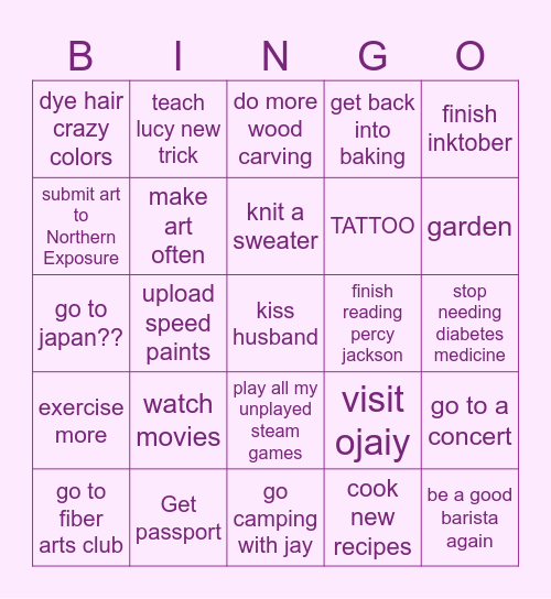 Ash 2025 Bingo Card