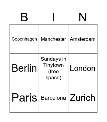 Go Figure Bingo Card