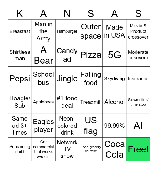Commercial Bingo Card