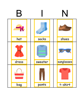 Bingo clothes Bingo Card