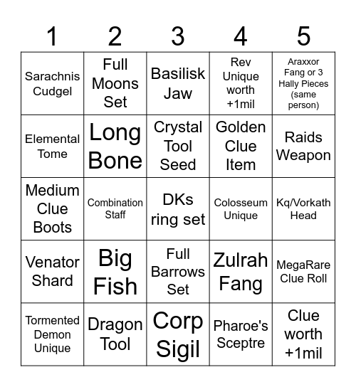 Feonix Empire Bingo 2025 Bingo Card