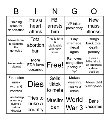 Batshit Bingo 2025 Bingo Card