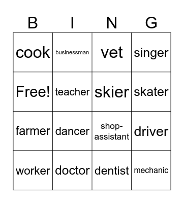 jobs Bingo Card