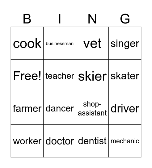 jobs Bingo Card