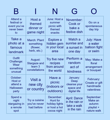 2025 Bingo Card