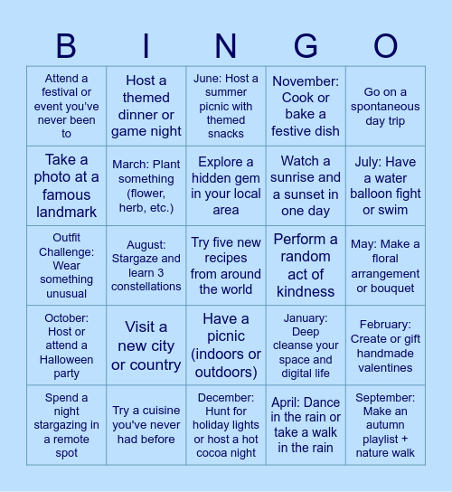 2025 Bingo Card
