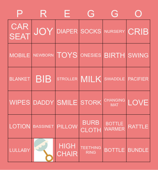 PREGGO Bingo Card