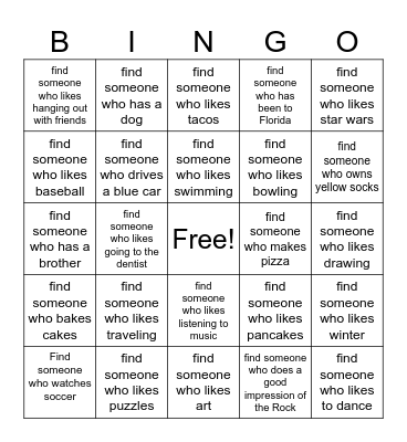 Get to Know You BINGO! Bingo Card