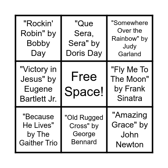 Music Bingo! Bingo Card