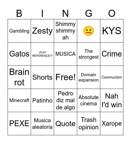 Calls Bingo Card
