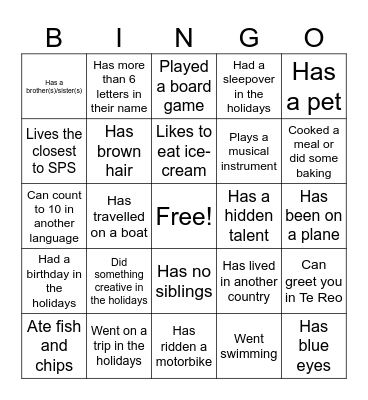 Find someone who... Bingo Card