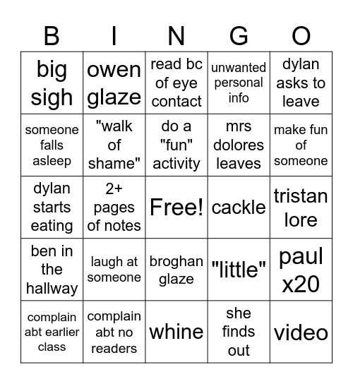 Bible Bingo Card