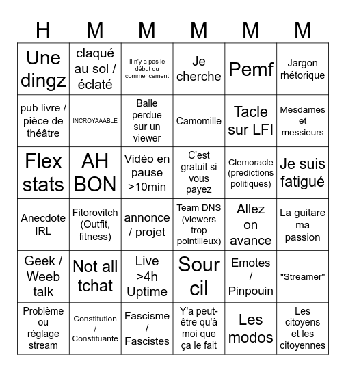 20/01 SUPER SMASH BINGO CLEMO Bingo Card