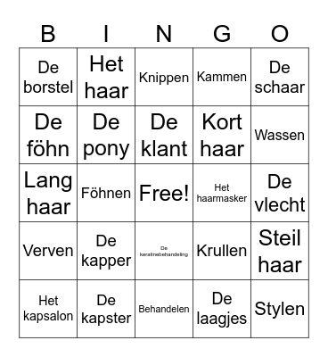 Woordenschat Bingo Card