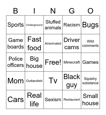 Instagram bingo Card