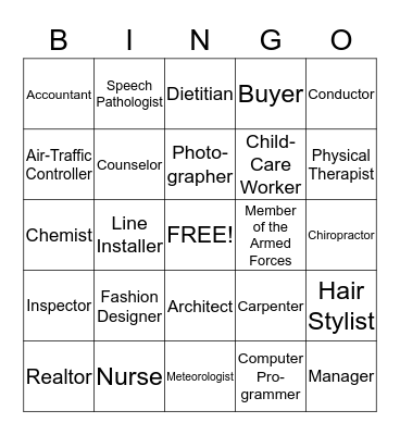 Career Bingo Card
