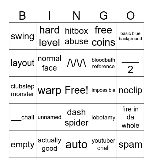 Recent tab bingo Card