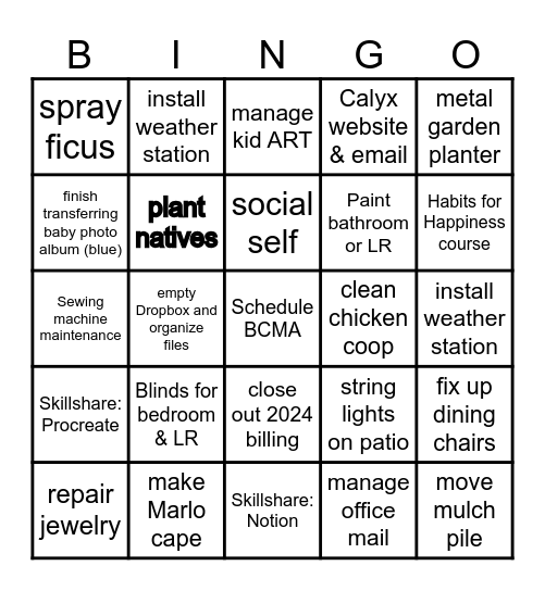 2025 Bingo Card