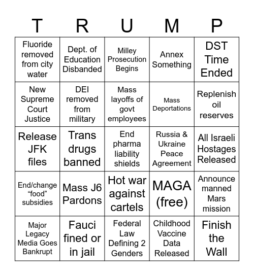 2nd Term Winning Bingo Card