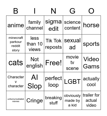 Mew Mew Mew Mew Bingo Card