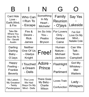 OLDIES BUT GOODIES Bingo Card