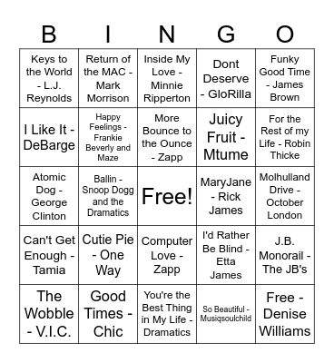 CLUB MIX Bingo Card