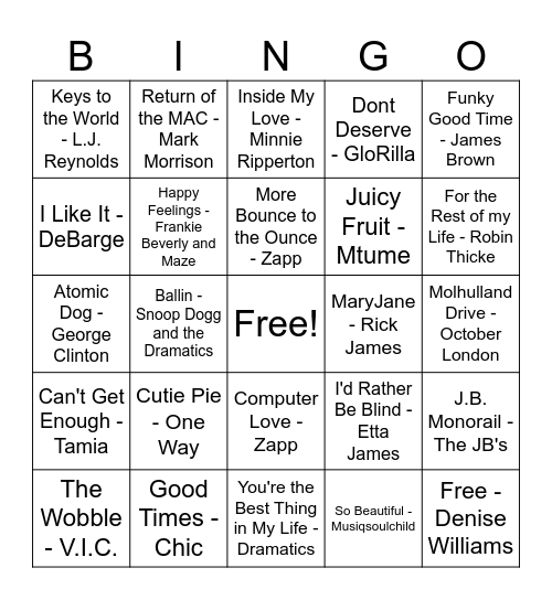 CLUB MIX Bingo Card