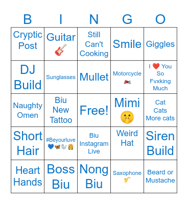 BiuBiu Bingo Card