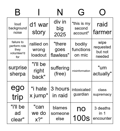 LFG BREAD Bingo Card