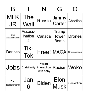 Trump Bingo Card