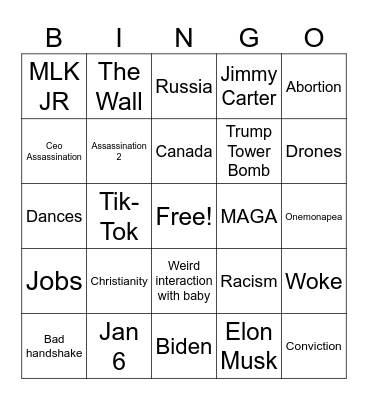 Trump Bingo Card