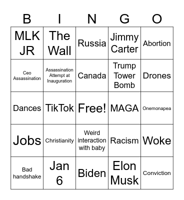 Trump Bingo Card