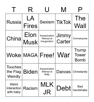 Trump Bingo Card