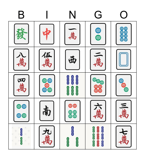 Mahjong Bingo Card