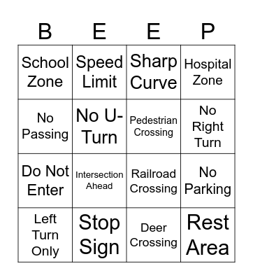 BEEP BEEP! Bingo Card