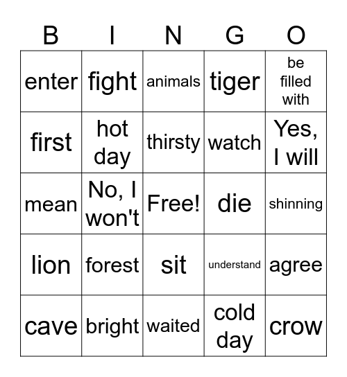 IA class Bingo Card