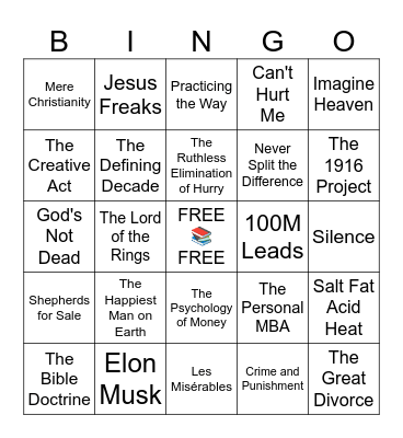 Books to Read Before the End of Year! Bingo Card