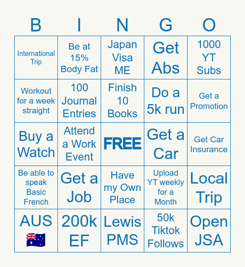 2025 Bingo Card