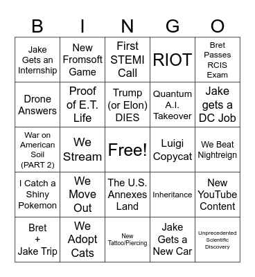 2025 Bingo Card - FLIP when you get BINGO Card