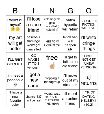 KIM'S 2025 BINGO CARD Bingo Card