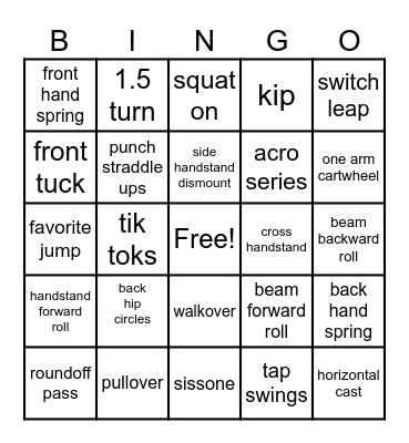 Advanced Rec BINGO Card