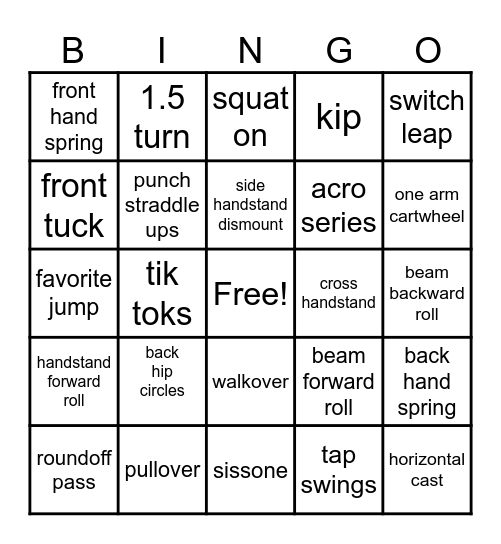 Advanced Rec BINGO Card