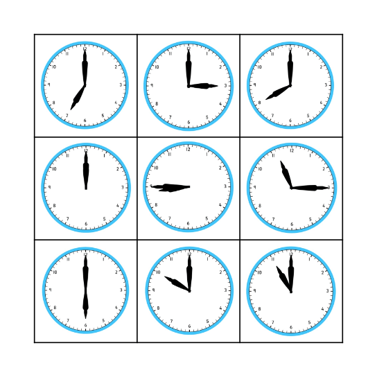 What time is is? Bingo Card