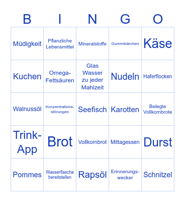 Brain-Food-Bingo Card