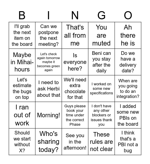 Team2 Daily Bingo Card